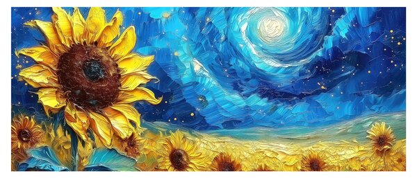 Obraz - Maľba slnečníc (120x50 cm)