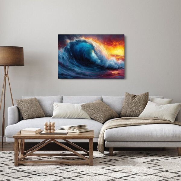 Obraz - Vlna v západu slnka (90x60 cm)