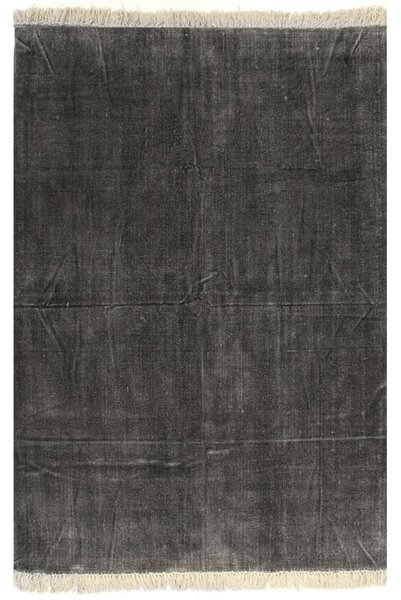 Kilim Koberec z bavlny 160x230 cm antracitový