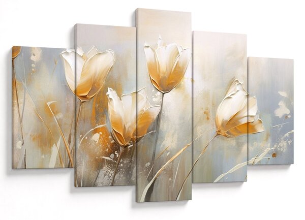 Obraz - Maľba tulipánov (150x105 cm)