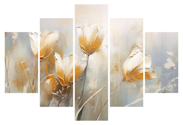 Obraz - Maľba tulipánov (150x105 cm)