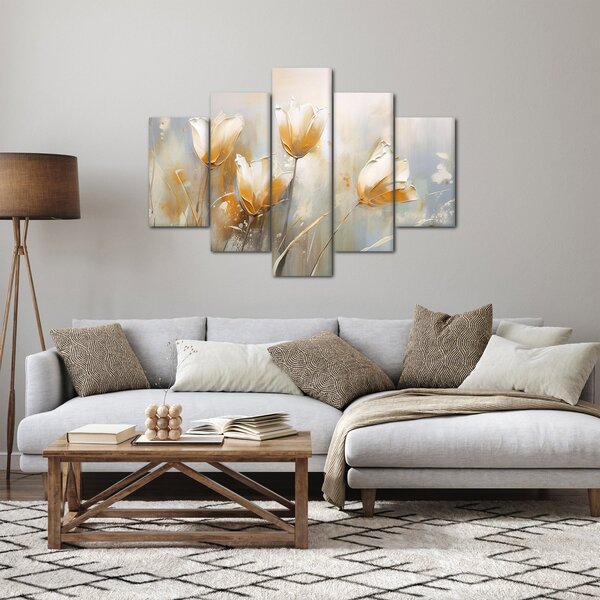 Obraz - Maľba tulipánov (150x105 cm)