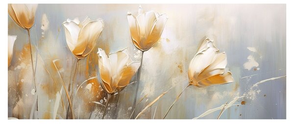 Obraz - Maľba tulipánov (120x50 cm)