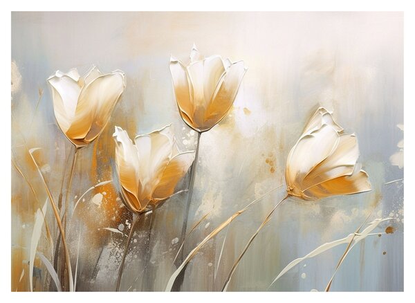 Obraz - Maľba tulipánov (70x50 cm)