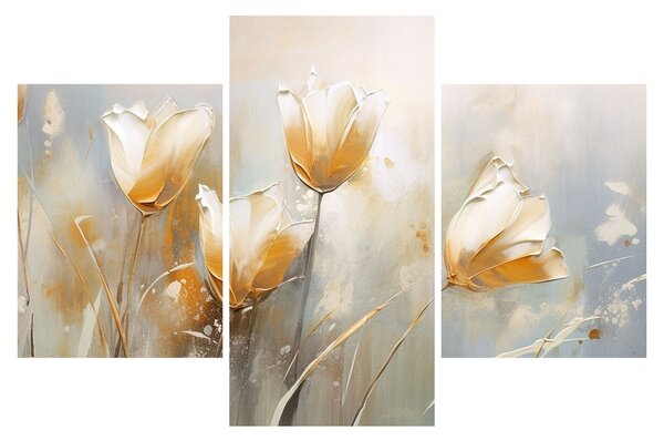 Obraz - Maľba tulipánov (90x60 cm)