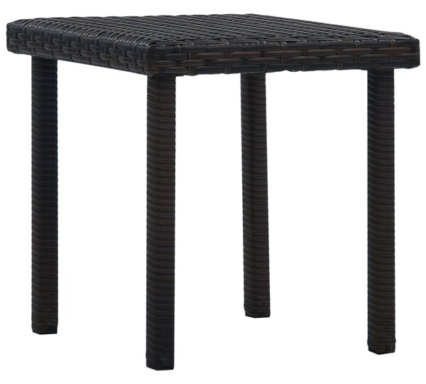 Záhradný čajový stôl hnedý 40x40x40 cm polyratanový