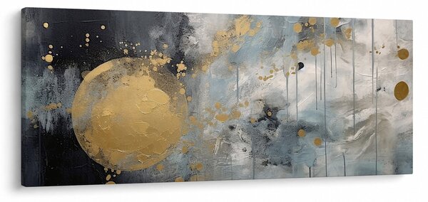 Obraz - Abstrakcia so zlatou guľou (120x50 cm)