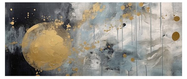 Obraz - Abstrakcia so zlatou guľou (120x50 cm)