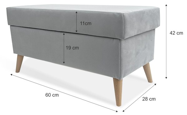 Taburet BAJO 60x28 s úložným priestorom - ružový - ITAKA 38