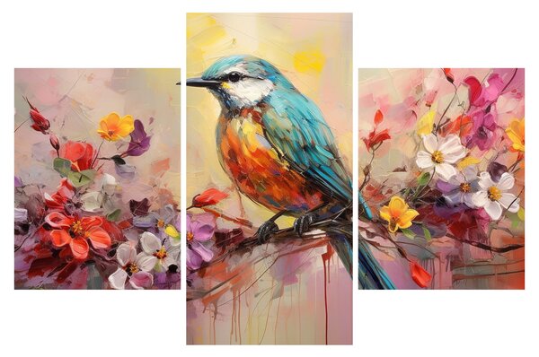 Obraz - Maľba vtáčika (90x60 cm)