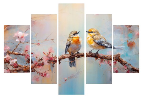 Obraz - Zamilovaní vtáčiky (150x105 cm)