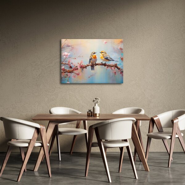 Obraz - Zamilovaní vtáčiky (70x50 cm)