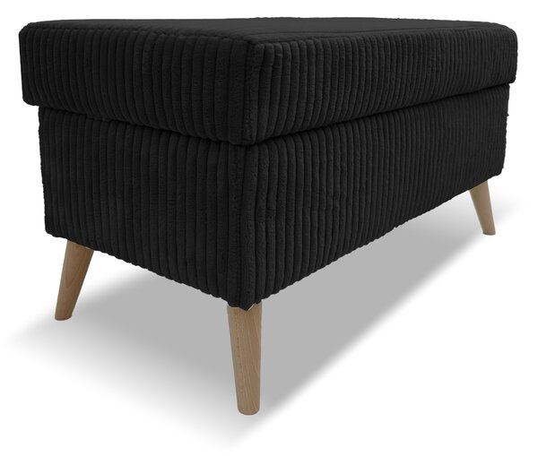Taburet TESS 60x28 s úložným priestorom - čierny - menčester - LINCOLN 100