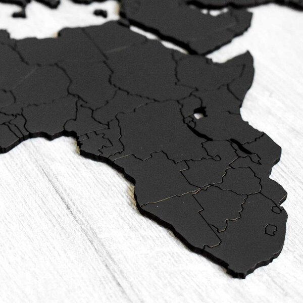 DUBLEZ | Drevená 3D mapa sveta s vyznačenými hranicami štátov | Obraz
