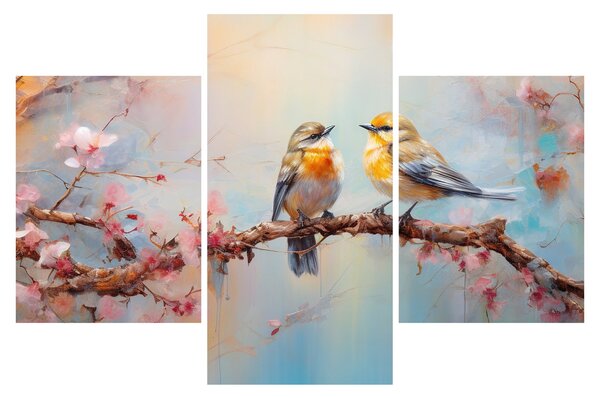 Obraz - Zamilovaní vtáčiky (90x60 cm)