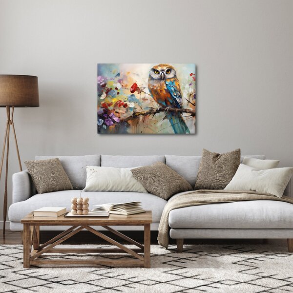 Obraz - Maľovaná sova (70x50 cm)