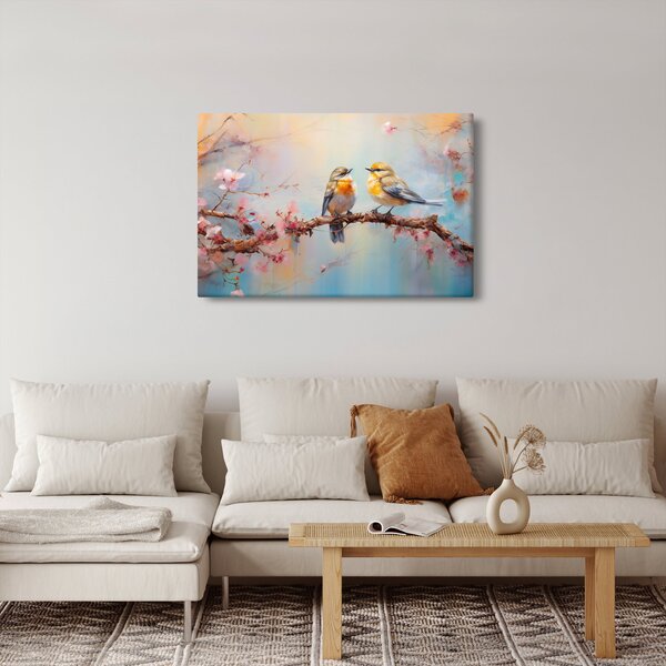 Obraz - Zamilovaní vtáčiky (90x60 cm)