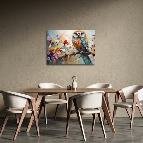 Obraz - Maľovaná sova (70x50 cm)