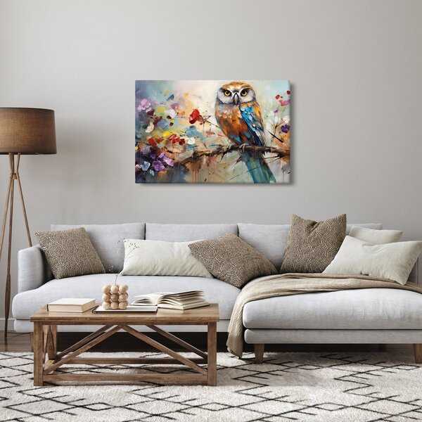 Obraz - Maľovaná sova (90x60 cm)