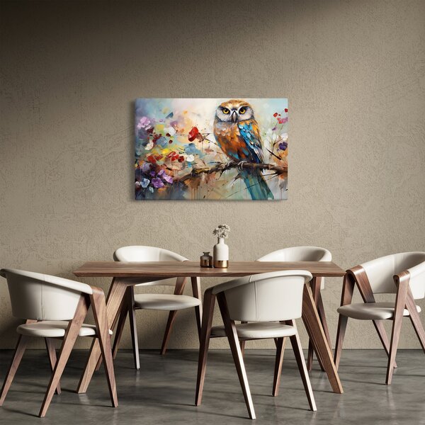 Obraz - Maľovaná sova (90x60 cm)