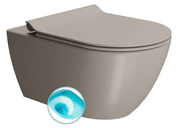 GSI GSI, PURA závesná WC misa, Swirlflush, 36x55cm, tortora dual-mat, 881505