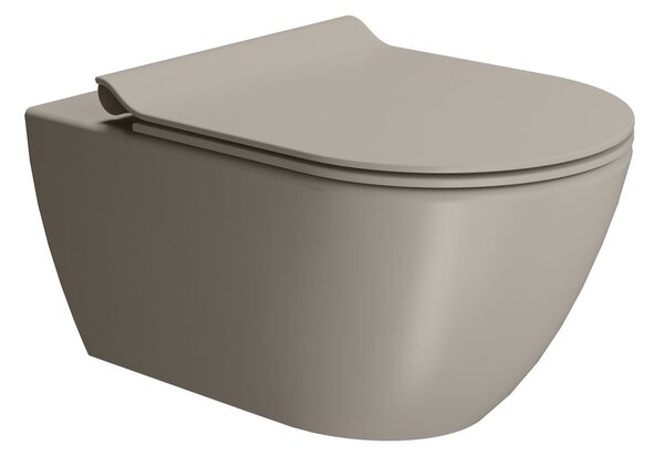 GSI GSI, PURA závesná WC misa, Swirlflush, 36x55cm, tortora dual-mat, 881505
