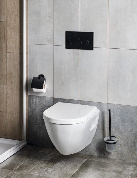Aqualine Aqualine, SAMBA držiak toaletného papiera s krytom, čierna, SB207