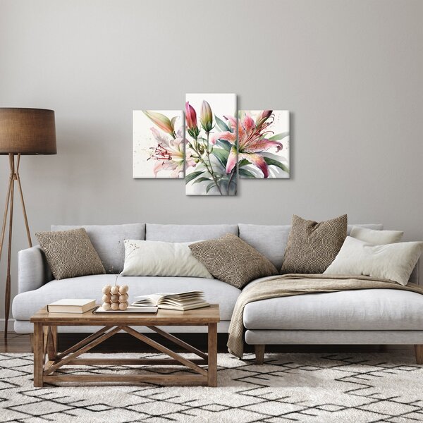 Obraz - Ľalia, ilustrácie (90x60 cm)