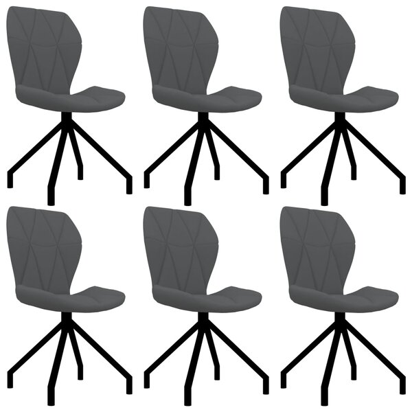 Jedálenské stoličky 6 ks sivé umelá koža