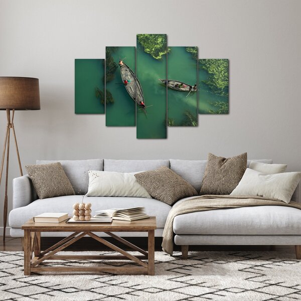 Obraz - Rybári na rieke (150x105 cm)