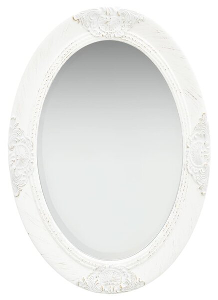 Nástenné zrkadlo v barokovom štýle 50x70 cm biele
