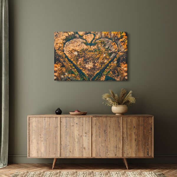 Obraz - Rieka v tvare srdca (90x60 cm)