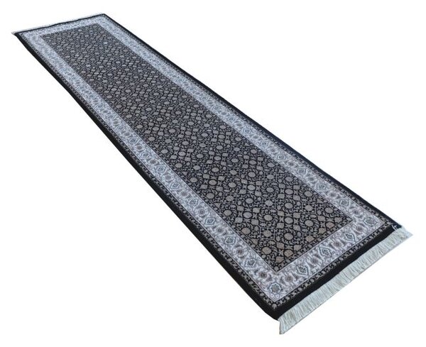 Orientálny strieborný behúň Begum 1224 schwarz 0,80 x 2,50 m