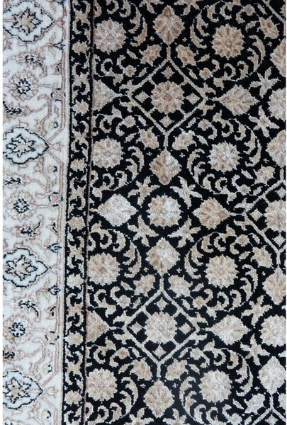 Orientálny strieborný behúň Begum 1224 schwarz 0,80 x 2,50 m