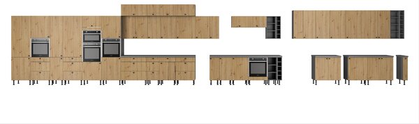NovýNábytok.sk Horný kuchynský regál Avantoe 30 G-72 OTW (Dub artisan + Antracit). Vlastná spoľahlivá doprava až k Vám domov. 1049599