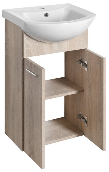 Aqualine Sapho, ZOJA umývadlová skrinka 42x74x25cm, dub platin, 51144