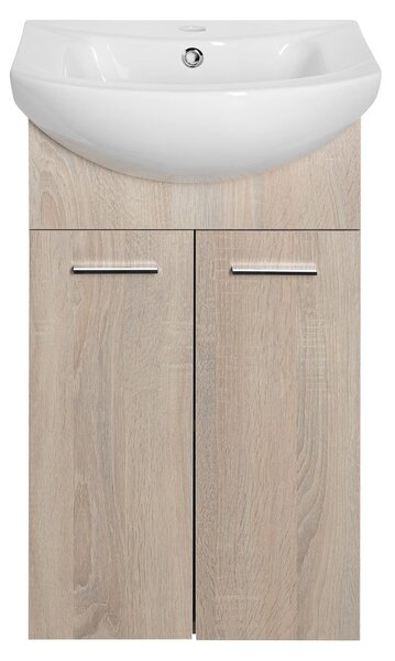 Aqualine Sapho, ZOJA umývadlová skrinka 42x74x25cm, dub platin, 51144