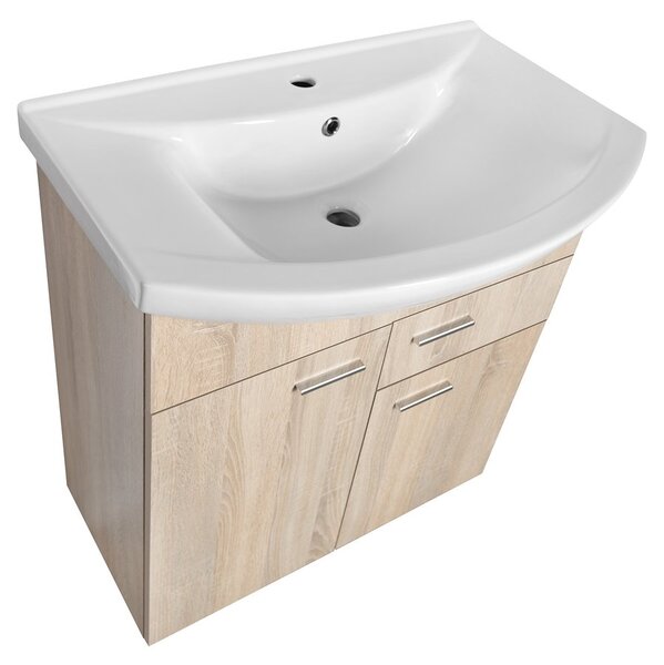 Aqualine Aqualine, ZOJA umývadlová skrinka 71,5x74x34cm, dub platin, 51175