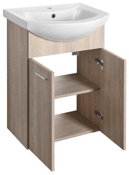 Aqualine Sapho, ZOJA umývadlová skrinka 50,5x74x30cm, dub platin, 51057