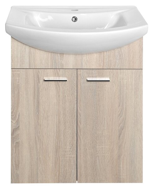 Aqualine Sapho, ZOJA umývadlová skrinka 61,5x74x32,5cm, dub platin, 2x dvierka, 51163