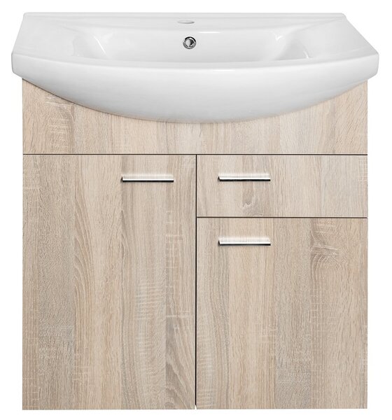 Aqualine Aqualine, ZOJA umývadlová skrinka 71,5x74x34cm, dub platin, 51175
