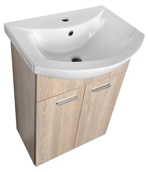 Aqualine Sapho, ZOJA umývadlová skrinka 50,5x74x30cm, dub platin, 51057