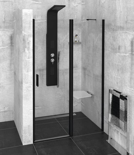 Polysan ZOOM LINE BLACK sprchové dvere 1000mm, číre sklo