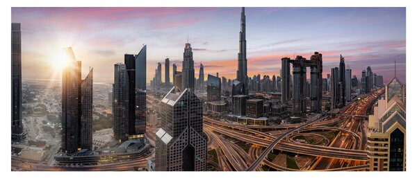 Obraz - Panorama Dubaja (120x50 cm)