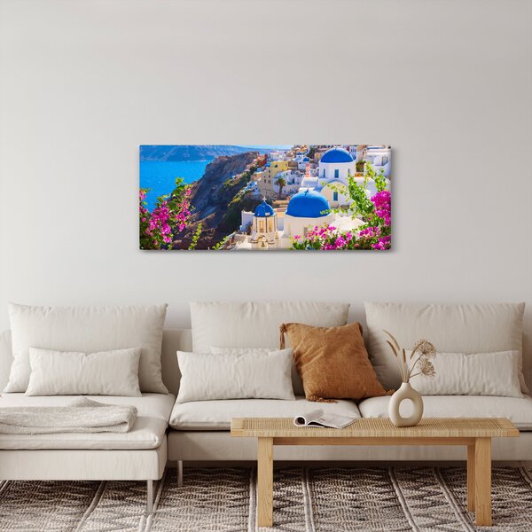 Obraz - Santorini, Grécko (120x50 cm)