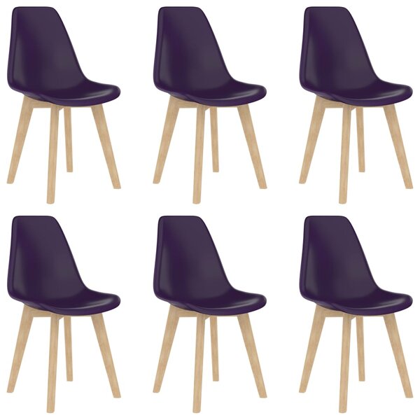 Jedálenské stoličky 6 ks, fialové, plast