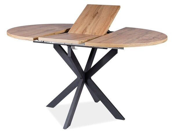 Rozkladací jedálenský stôl 100-135 cm Garnett (dub + čierna) (pre 4 až 6 osôb). Vlastná spoľahlivá doprava až k Vám domov. 1050183