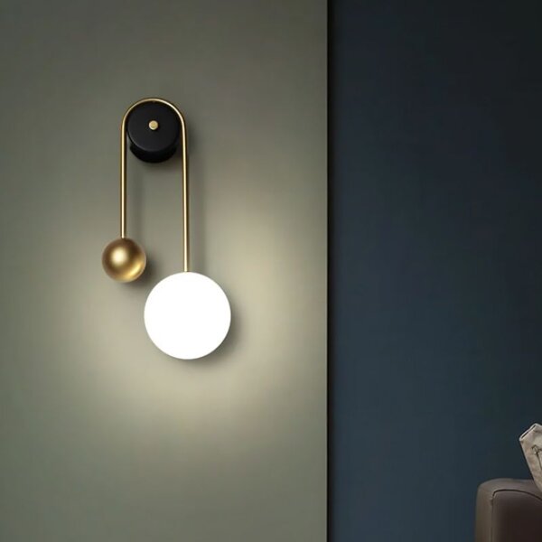 Toolight Toolight, LED nástenné svietidlo 50cm 5W 4000K 500lm APP1474-CW, zlatá lesklá-čierna matná, OSW-03604
