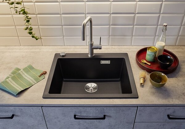 Blanco Pleon 6, silgranitový drez 615x510x220 mm, 1-komorový, čierna, BLA-525953
