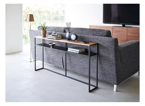 Konzolový stolík v čiernej a tmavo hnedej farbe v dekore jaseňa 20,5x126 cm Tower – YAMAZAKI